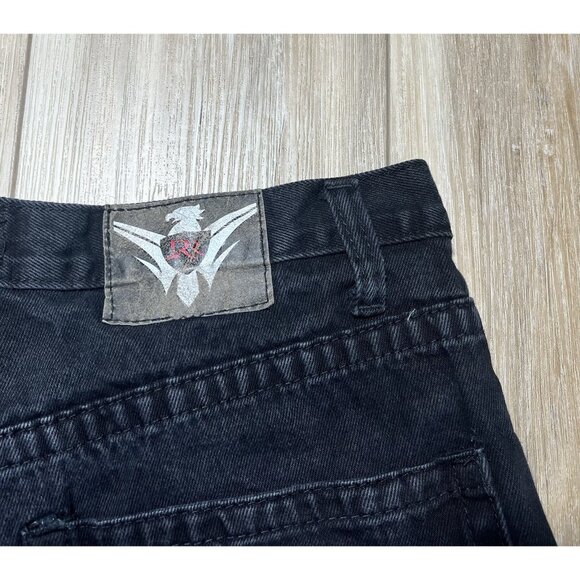 Vintage Roman Royalty RR Black Jean Skater Shorts - Size 38 - Picture 4 of 14